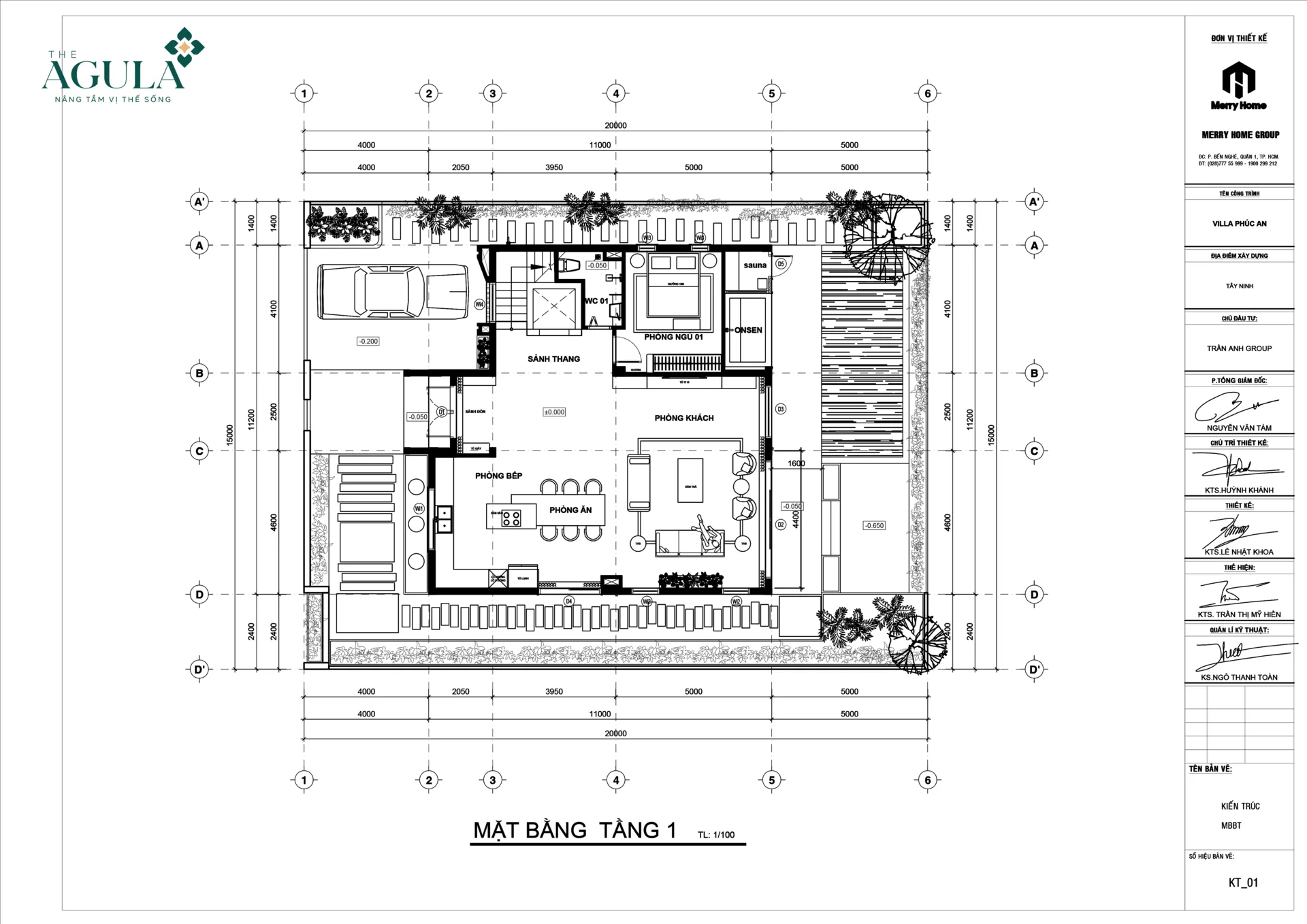 Mặt bằng tầng điển hình của mẫu nhà The AGULA